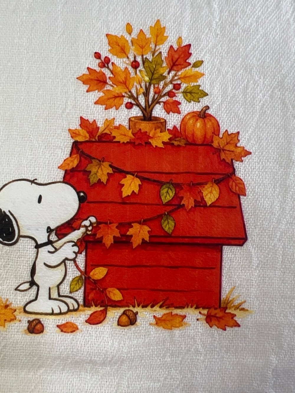 Snoopy Fall Pumpkin Kitchen Towel Autumn Thanksgiving Decorative Dish Towel